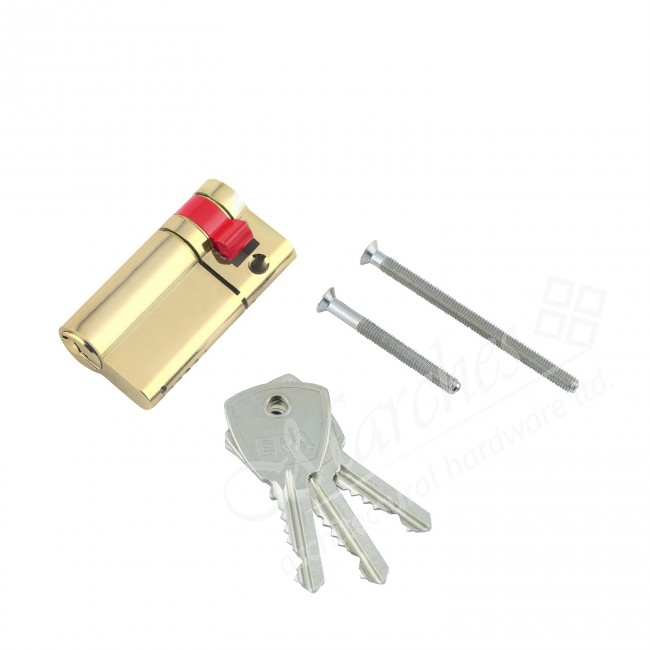 ERA Single Euro Cylinder 3* Satin Brass KD Various Sizes 3* Half