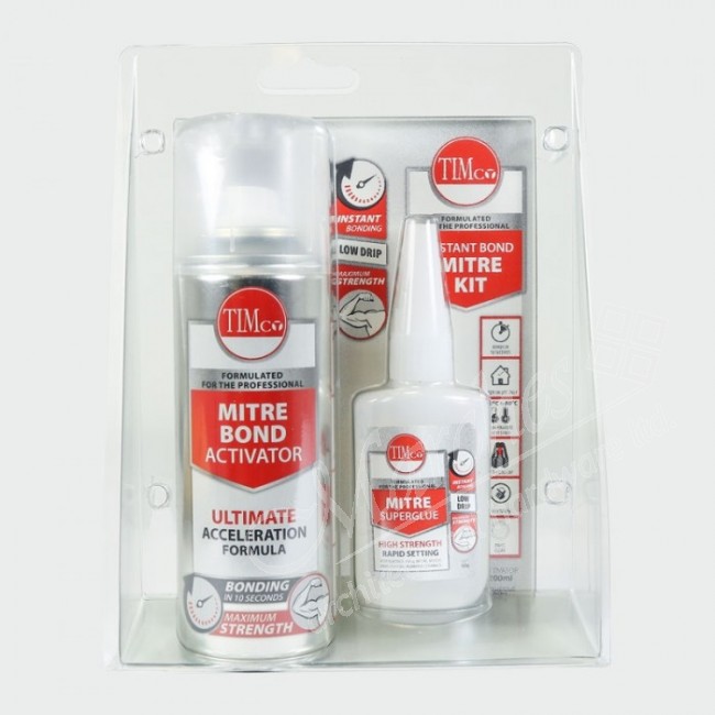 Instant Mitre Adhesive (50g) + Accelerator (200ml) Adhesives