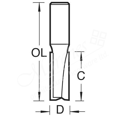 3/86CX1/2TC Trend Extra Long Router Cutter 12.7mm Diameter