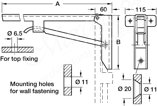 H/d Fold Bracket Hebgo 480x180mm - Brackets - Shopfitting Components ...