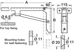 Folding bracket, 500 kg load capacity, heavy duty Hebgo - Brackets ...