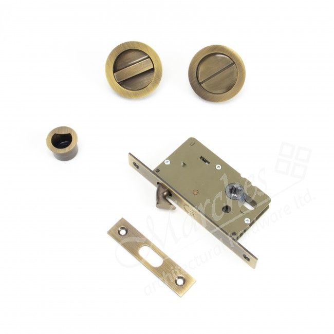 Sliding/Pocket Door Locking Set Antique Brass Pocket Door Systems Sliding, Bifolding