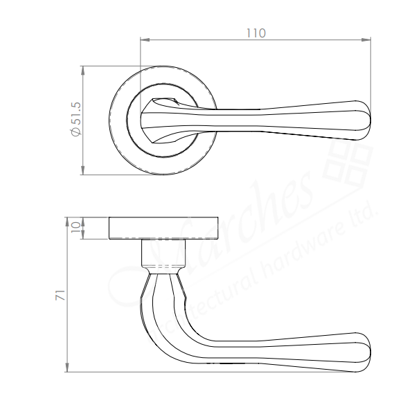 Astro (Stella) Lever on Rose Set Various Finishes Lever Handles on