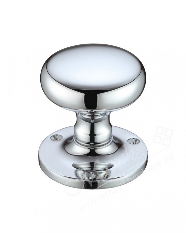 Victorian Mortice Knob Set 58mm Polished Chrome Rim & Mortice Door Knobs Door Knobs Door