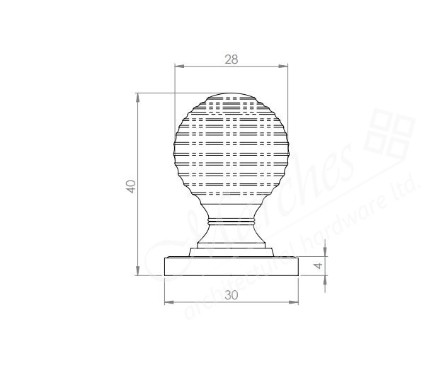 Queen Anne Knob 28mm FB Brass Knobs Knobs Fittings & Kitchen