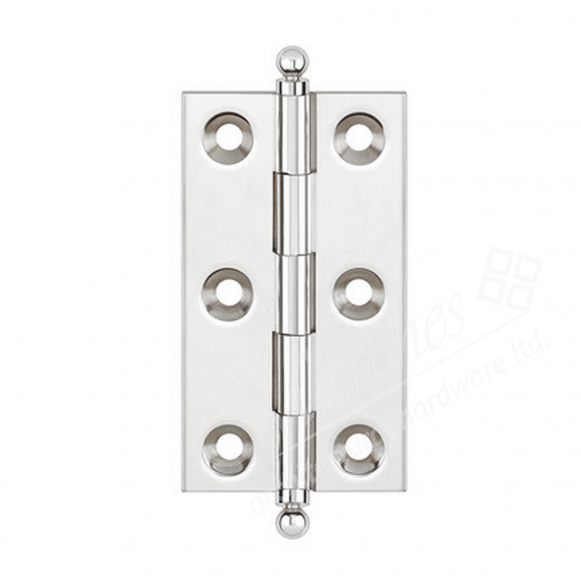 63 x 50 Ball Finial Hinge (PR) With Screws Polished Chrome Butt