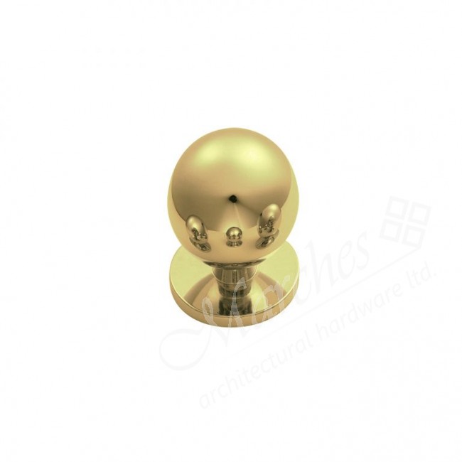 Ball Knob 25mm Polished Brass Marches Architectural Ironmongery