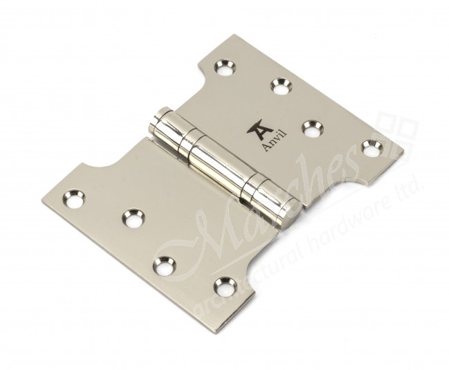 4" x 3" x 5" Parliament Hinge (pair) SS Polished Nickel Parliament