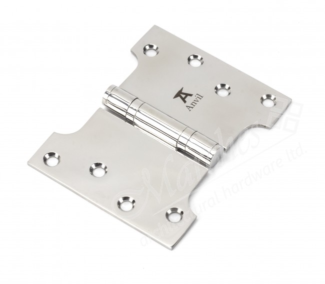 4" x 3" x 5" Parliament Hinge (pair) SS Polished SS Parliament