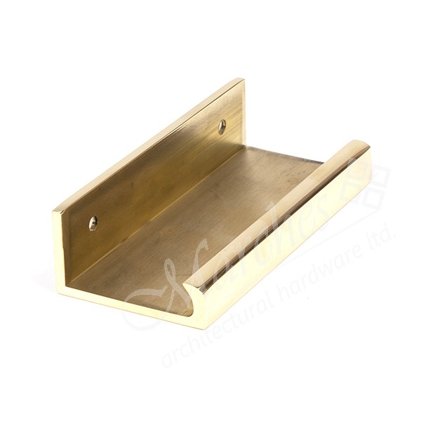 100mm Plain Edge Pull Polished Brass Finger Pull Handles