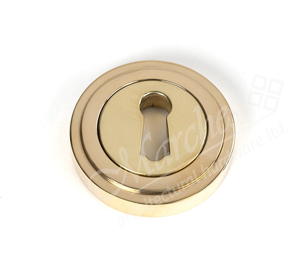 Round Escutcheon (Art Deco) Polished Brass Escutcheons