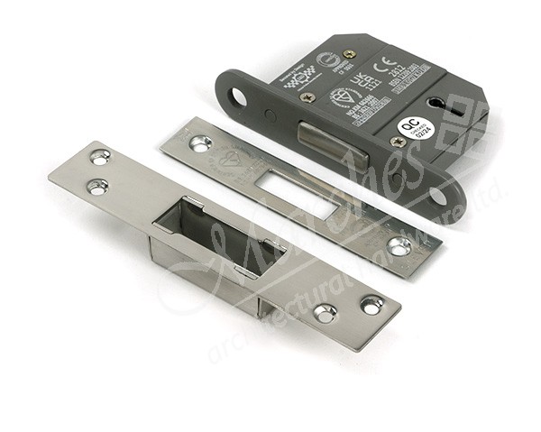 2½" 5 Lever BS Dead Lock - Polished Stainless Steel - British Standard ...