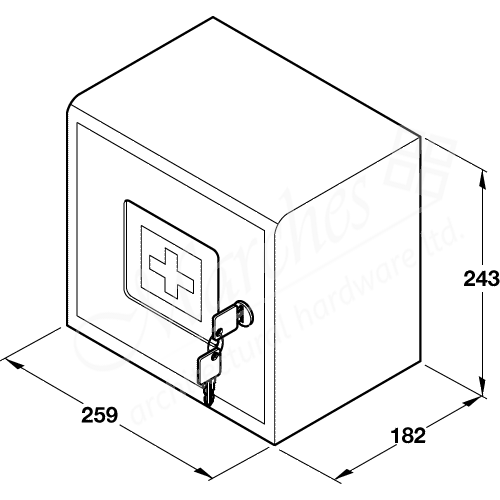 Lockable 243x259x182mm Bathroom accessories Kitchens