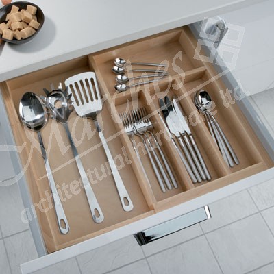 Expanding Cutlery Insert 400 600mm Oak Drawer Inserts Kitchen