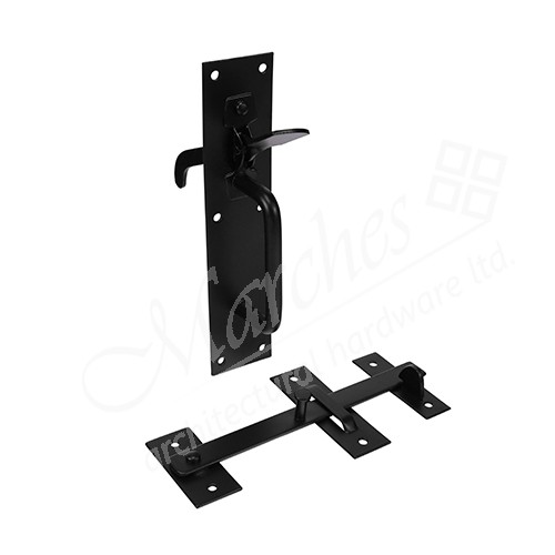 205mm x 45mm Suffolk Gate Latch Medium Duty Black Thumb Latches
