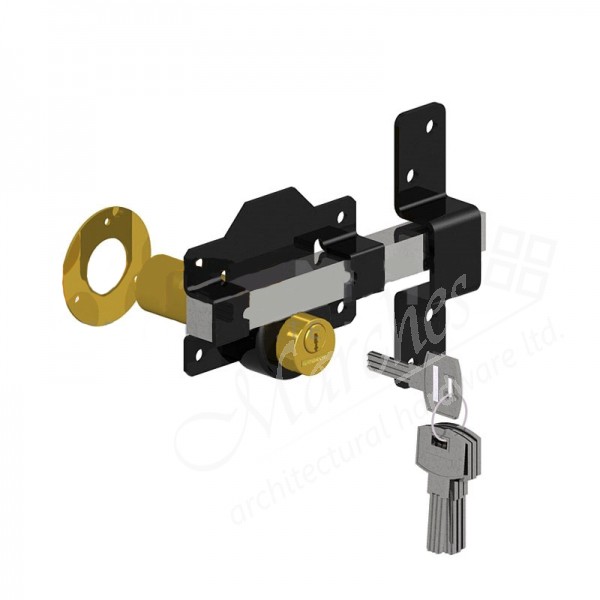 Gatemate Double Lock Bolt 2" KA Black Gate Handles, Latches