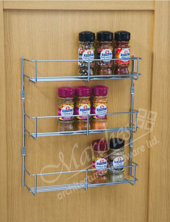 Three Tier Spice Rack 400mm cc x 55mm (D) x 316mm (H) Space Saving