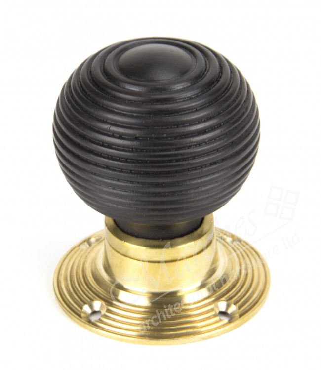 Ebony and PB Cottage Mortice/Rim Knob Set Small Rim & Mortice Door Knobs Door Knobs Door
