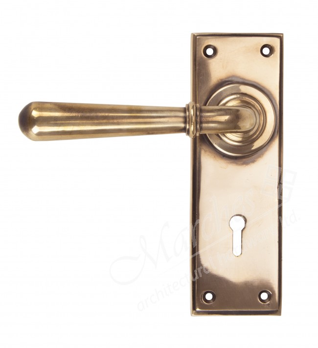 Newbury Polished Bronze Lever Handles Lever Handles on Backplate