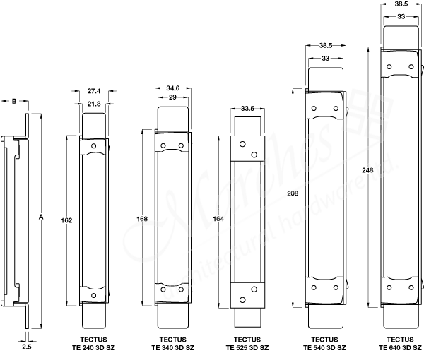 Tectus Te 3d A8 Receiver Concealed Mortice Hinges