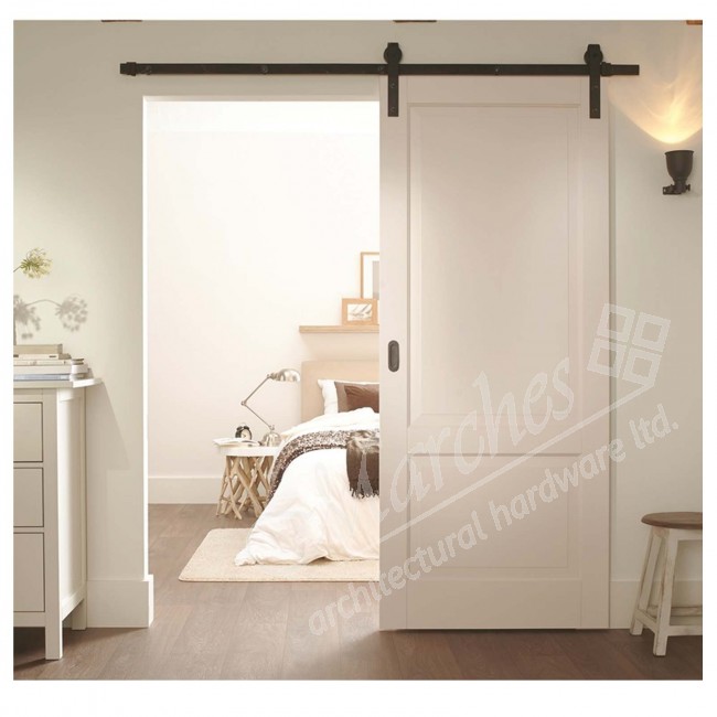 Rustic 100kg Sliding Door Hardware Kit 3m Track Black Residential Commercial Systems Bi Folding Pocket Marches Architectural Ironmongery Rustic 100kg Sliding Door Hardware Kit, Exterior Sliding Barn Door Kit Uk