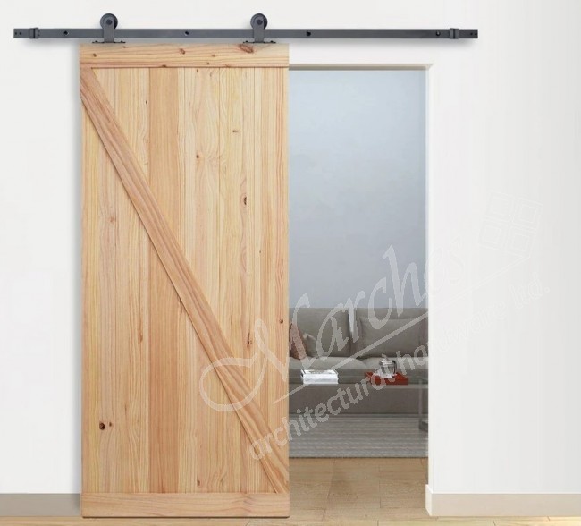 100kg Top Mount Sliding Door Hardware Kit (3m Track) Black