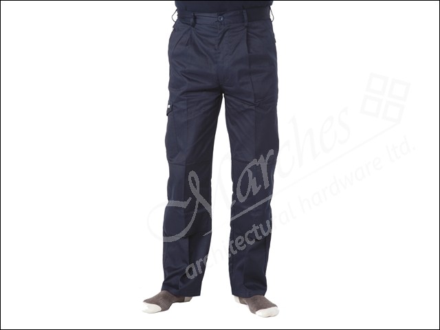 Navy Industry Trouser 33L 40W - Trousers & Shorts - Clothing & Workwear - Workwear, Tool Storage