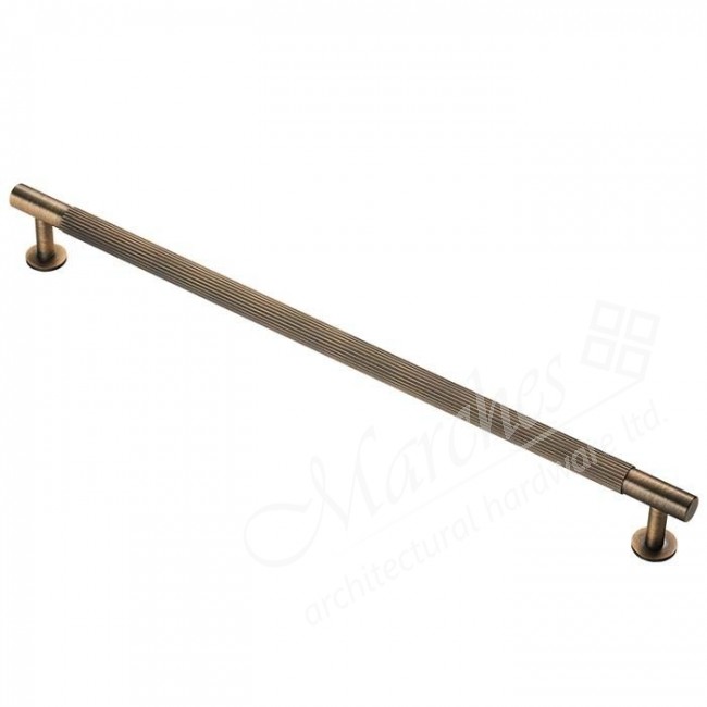 Lines Pull Handle 370mm (320mm cc) Antique Brass Bar Handles