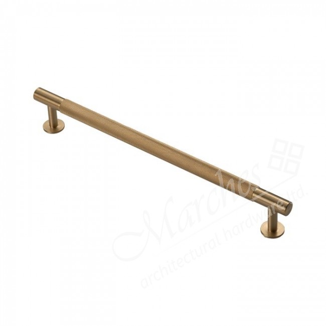 Knurled Pull Handle 274mm (224mm cc) Satin Brass Bar Handles