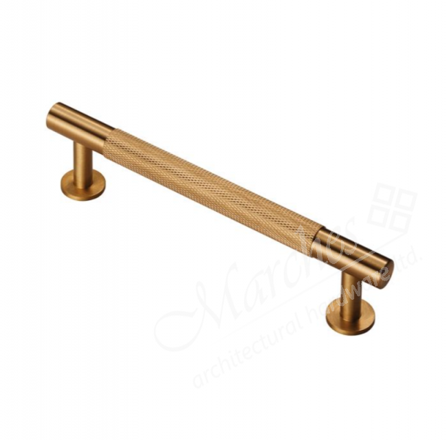 Knurled Pull Handle 190mm (160mm cc) Satin Brass Fittings