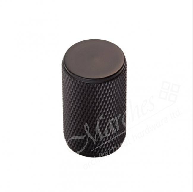 18mm Ø Knurled Knob Matt Black Fittings & Kitchen
