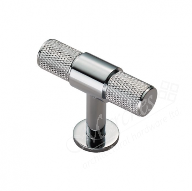 Knurled TBar Knob 50mm Polished Chrome Fittings