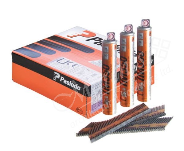 Paslode IM350 2.8mm x 51mm Clipped Ringshank Collated Nails 3300 3Gas Galv Air Gas Gun Nails Nails Pins Screws Fixings Marches Architectural Ironmongery