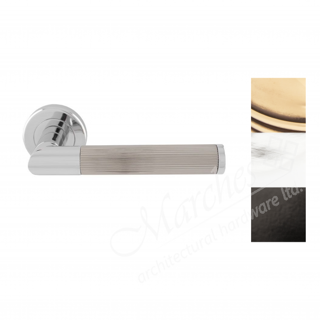 Carlisle Serozzetta Trend Lines Lever on Round Rose Lever Handles on