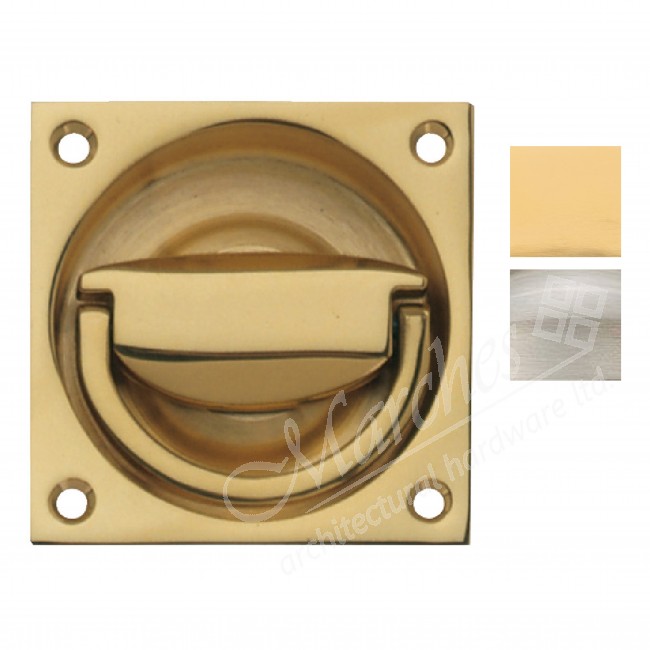 Flush Ring Pull Handle to Operate Mortice Latch 65 x 65 mm Various