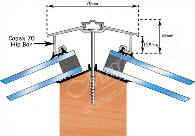 Exitex Capex 70 Hip Bar Rag 55 2 4m 6m Aluminium Capex 70 Capex Roofing System Exitex Roofing Marches Architectural Ironmongery