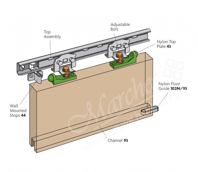 Marathon Heavy Duty Sliding Door Track 1702mm Residential