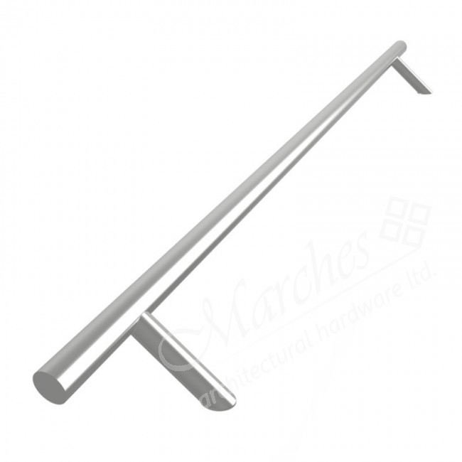 Offset T Bar Entrance Pull Handles 32mm Ø 316 SSS (600mm to 1800mm