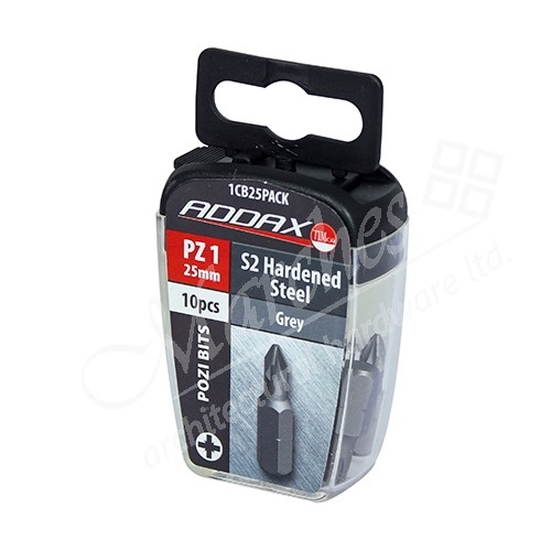 PZ1 Steel Driver Bits 25mm (Pack 10) Insert Screwdriver Bits