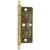 3” Finial Flush Steel Hinge Brass Plated (pair)