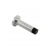 Cylinder Door Stop with Rose 70mm - Satin Chrome