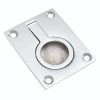 38 x 50mm Flush Ring Pull Handle - Satin Chrome