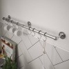 19mm x 1000mm Round Utensil Rail Kit - Brushed Stainless Steel