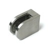 63 x 45mm D Shaped Glass Clamp (10mm & 12mm Glass) - Satin SS (Grade 304)