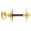 Oval Door Thumb Turn With Coin Release - Polished Brass