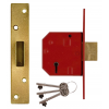 67mm Union 2134E 5 Lever BS Deadlock - Polished Brass