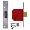 67mm Union 2134E 5 Lever BS Deadlock - Satin Chrome