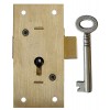 2 Lever Cupboard Lock 63mm KD - Brass