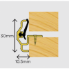 Exitex (30mm) Double Door Centre Seal - 2.4m Mill (1.01.106)