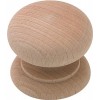 Knob 44mmdia Unfinished Maple